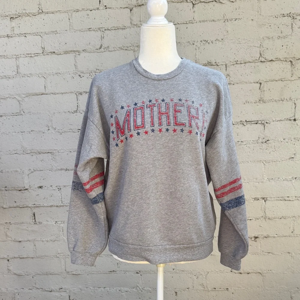 MOTHER The Drop Square Sweatshirt Mother Stars Size XS - Picture 4 of 14